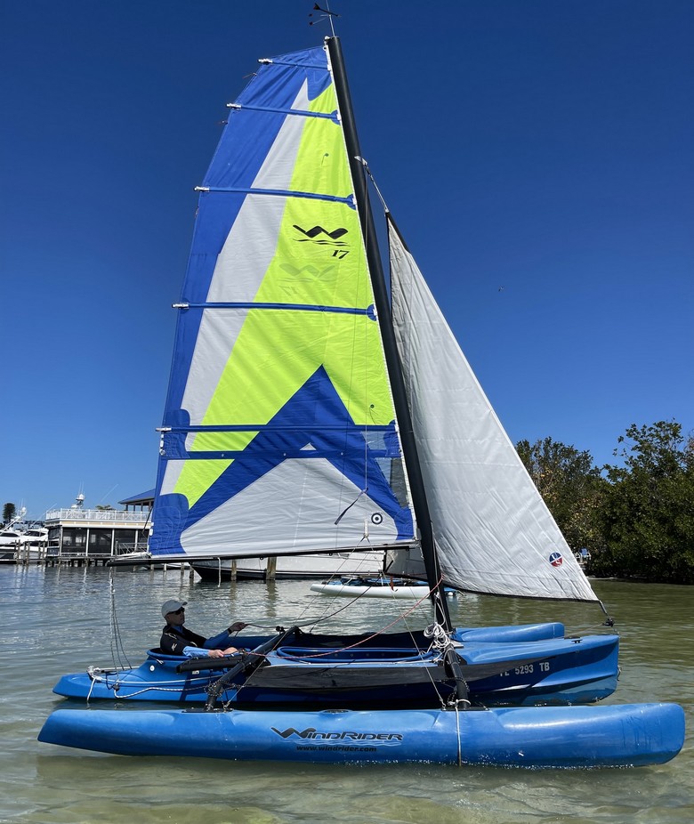 sailing lessons on a WindRider trimaran
